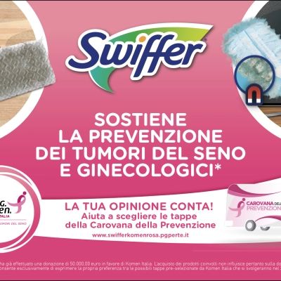 SWIFFER SI TINGE DI ROSA CON UNA NUOVA EDIZIONE LIMITATA E SOSTIENE KOMEN ITALIA NELLA PREVENZIONE DEI TUMORI DEL SENO E GINECOLOGICI