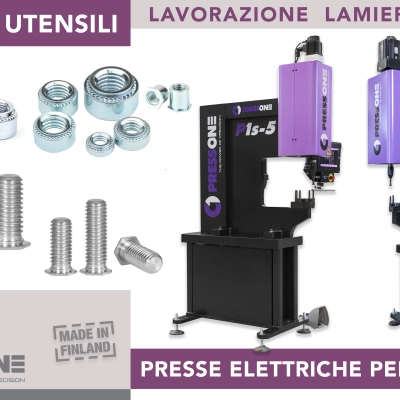 Presse elettriche per inserti autoaggancianti e fasteners