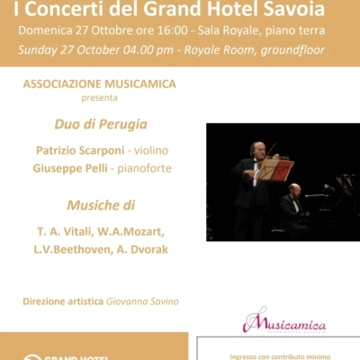 Concerto Con PATRIZIO SCARPONI e GIUSEPPE PELLI Violino & Pianoforte Grand Hotel Savoia a Genova