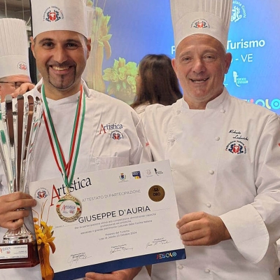 Lo chef-intagliatore Giuseppe D’Auria è campione italiano di cucina artistica