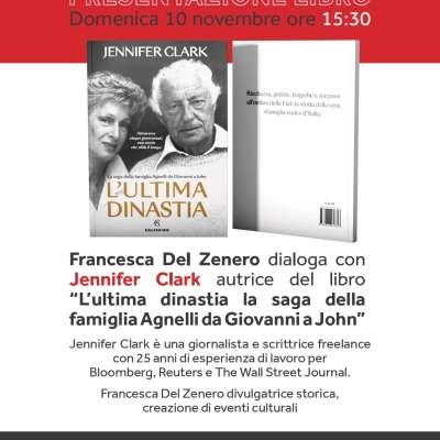 AL MUSEO NICOLIS JENNIFER CLARK PRESENTA IL LIBRO “L'ultima dinastia. La saga della famiglia Agnelli da Giovanni a John”