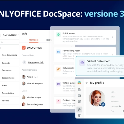 ONLYOFFICE DocSpace 3.0 rilasciato con Stanze di dati virtuali, tipi di utenti aggiornati, OAuth 2.0 e altro