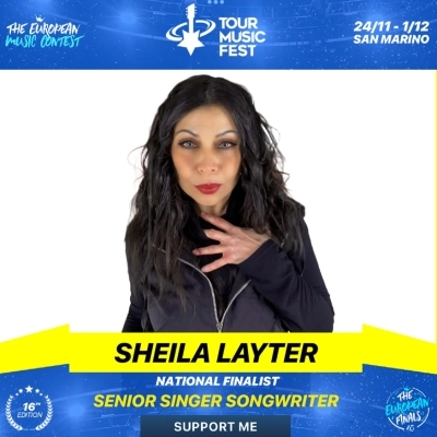 Sheila Layter, an artist from Bologna, is a finalist in the greatest music competition in Europe directed by Beppe Vessicchio and Kara Dioguardi