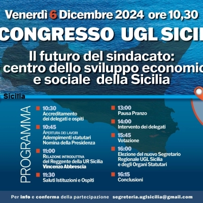 Oggi a Palermo IV congresso dell’UGL Sicilia