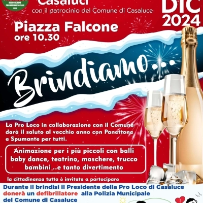 BRINDIAMO... a Casaluce vigilia di Capodanno con Panettone e Spumante per tutti, verso una città cardio-protetta