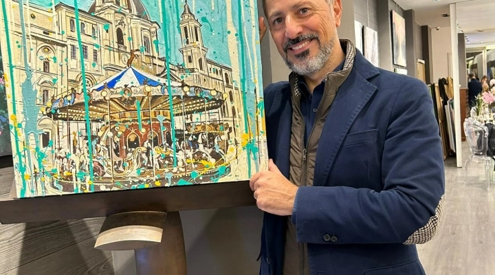 L’omaggio dell’artista palermitano Marco Favata alla città di Roma  nelle opere “Basilica dei Santi Ambrogio e Carlo al Corso” e “Piazza Navona”