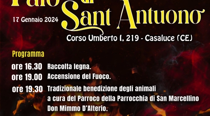 FALÒ DI SANT’ANTUONO CON BENEDIZIONE DI ANIMALI