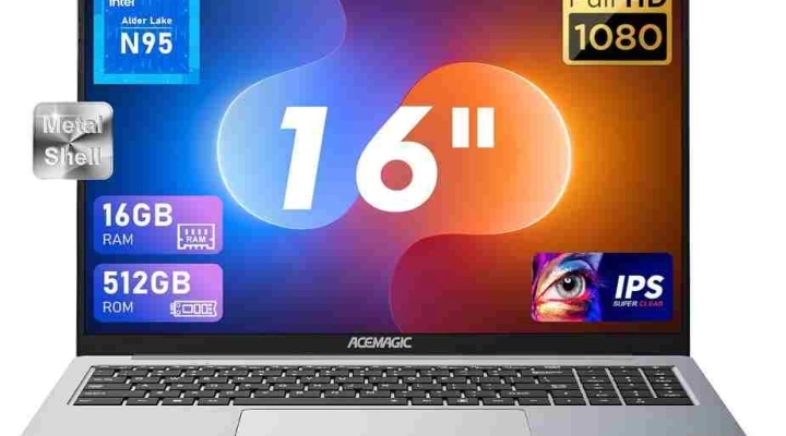 ACEMAGIC AX16: Notebook Potente da 16 Pollici con 16GB RAM e 512GB SSD - Prestazioni Avanzate e Display FHD