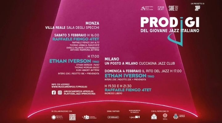 Sabato 3 e domenica 4 febbraio scatta a Monza e Milano “Prodjgi”, la rassegna dedicata ai giovani jazzisti italiani con un super ospite d’eccezione: il pianista e compositore americano Ethan Iverson 