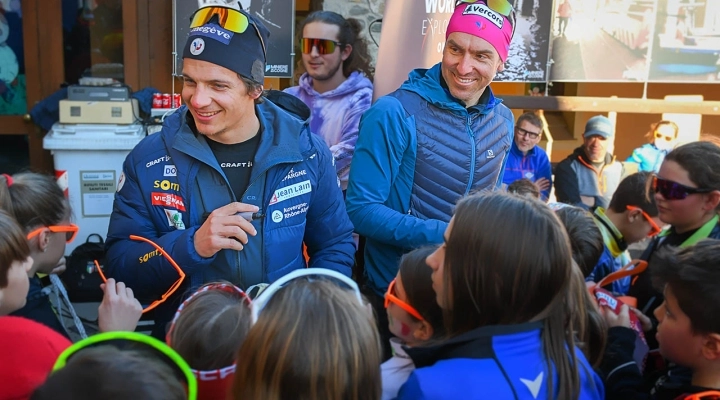 Clément Parisse e Maurice Manificat al via della MarciaGranParadiso 