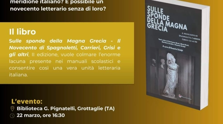 Sulle sponde della Magna Grecia, il 22 marzo 2024 a Grottaglie, con Pierfranco Bruni