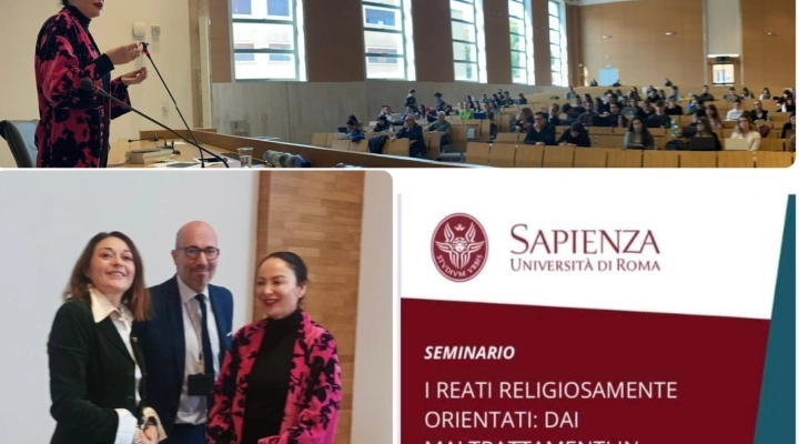 ROMA, L’ON. MARTINA SEMENZATO AL SEMINARIO SUI REATI RELIGIOSAMENTE ORIENTATI A LA SAPIENZA. PRESENTE ANCHE IL GIUDICE DE GIOIA