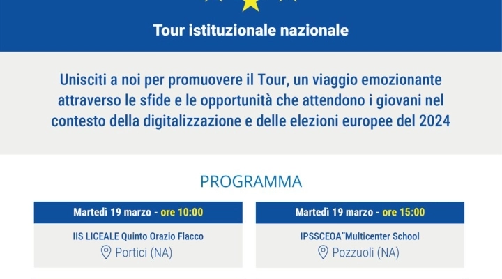 Il tour “Giovani, digitalizzazione, europee2024” arriva in Campania: un ponte verso il futuro europeo