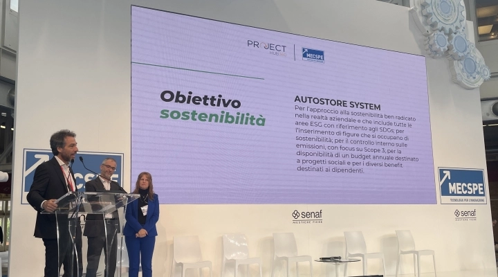 AUTOSTORE VINCE IL PREMIO “PERCORSO OBIETTIVO SOSTENIBILITÀ” ALLA FIERA MECSPE 2024