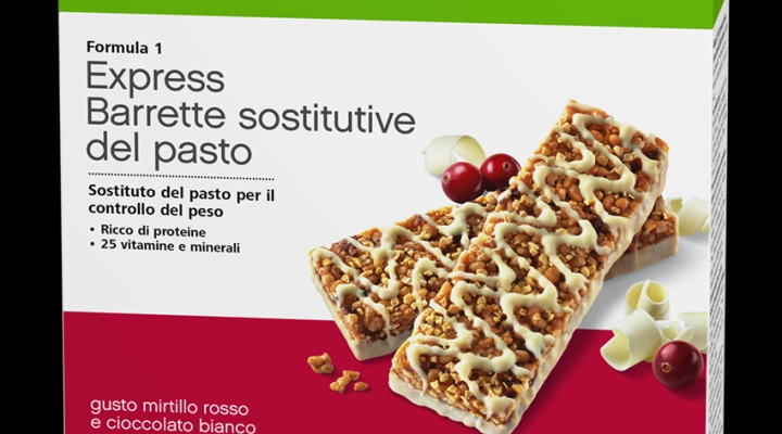 Herbalife presenta il nuovo gusto Mirtillo Rosso e Cioccolato Bianco della Barretta Sostitutiva del pasto Formula 1 Express