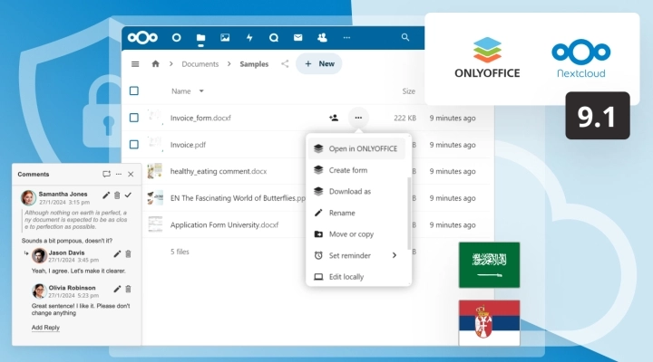 Sfrutta l'integrazione di ONLYOFFICE e Nextcloud per una migliore collaborazione sui documenti