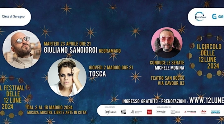 Musica, parole e confidenze: Giuliano Sangiorgi canta e si racconta martedì 23 aprile a Seregno (Mb), il 2 maggio c’è Tosca