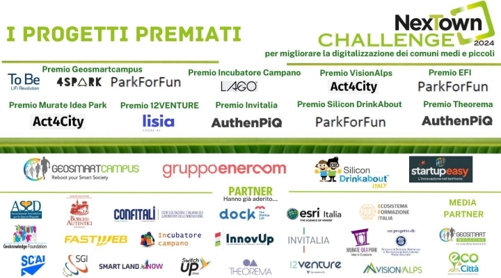 NEXTOWN CHALLENGE, la challenge dedicata alla digitalizzazione dei comuni, premia 7 soluzioni d’eccellenza