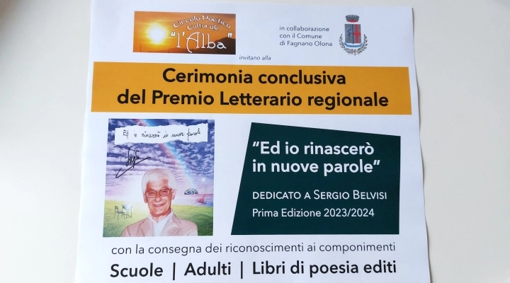 Poesia, sabato a Fagnano Olona i vincitori del Premio “Ed io rinascerò in nuove parole”