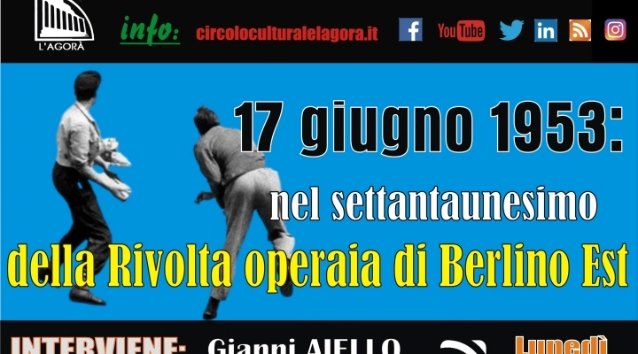 Il Circolo Culturale “L’Agorà” organizza un incontro sulla Rivolta Operaia di Berlino Est del 1953