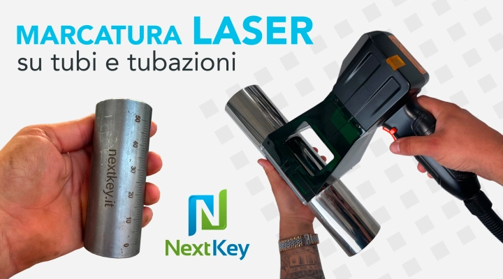 Tubi e tubazioni in acciaio inox con marcature laser grazie ai marcatori laser portatili di Nextkey Srl