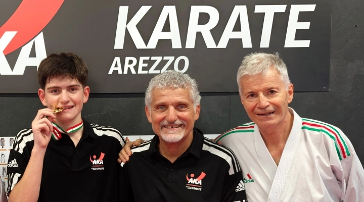 Samuele Nicchi dell’Accademia Karate Arezzo al seminario della nazionale