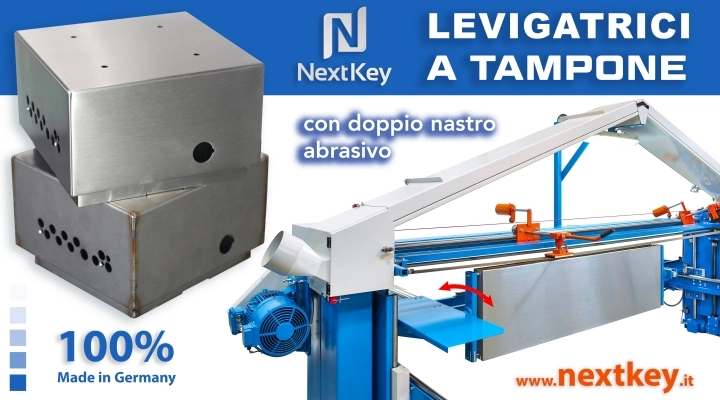 Satinatrice levigatrice a tampone per acciaio inox e alluminio