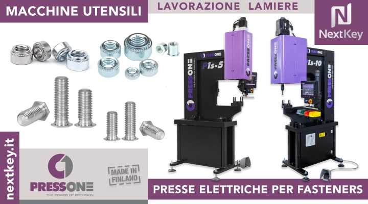 Presse elettriche per inserti autoaggancianti e fasteners