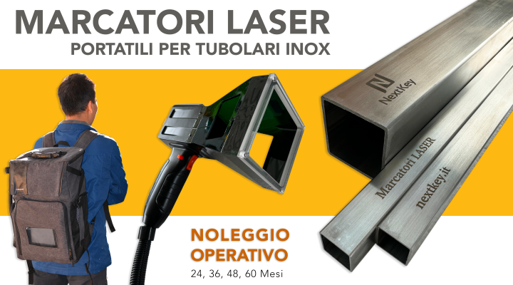 Marcatori laser portatili fibra ottica per tubolari in acciaio inox