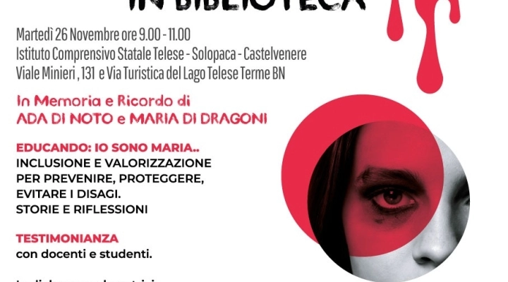 Convegno presso l'Istituto Comprensivo Statale Telese-Solopaca-Castelvenere il 26 novembre alle ore 9