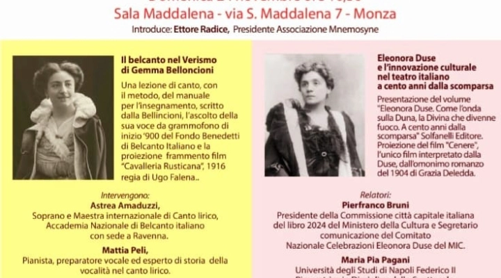 Comitato per le celebrazioni del centenario di Eleonora Duse alla conferenza su Duse e Bellincioni