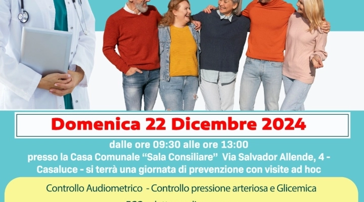 GIORNATA DELLA PREVENZIONE A CASALUCE e sensibilizzazione alla donazione del sangue