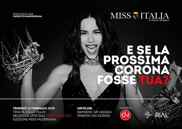 22/2 La Notte delle Miss @ Tenuta Colle Piajo - Nembro (Bg), con Miss Italia (Carlotta Maggiorana) e l'elezione di Miss Valseriana