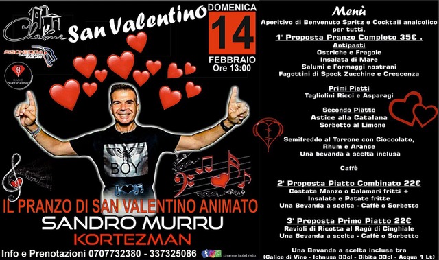 Sandro Murru Kortezman: dj show di San Valentino il 14 febbraio 2021 allo Charme - Settimo San Pietro (CA)