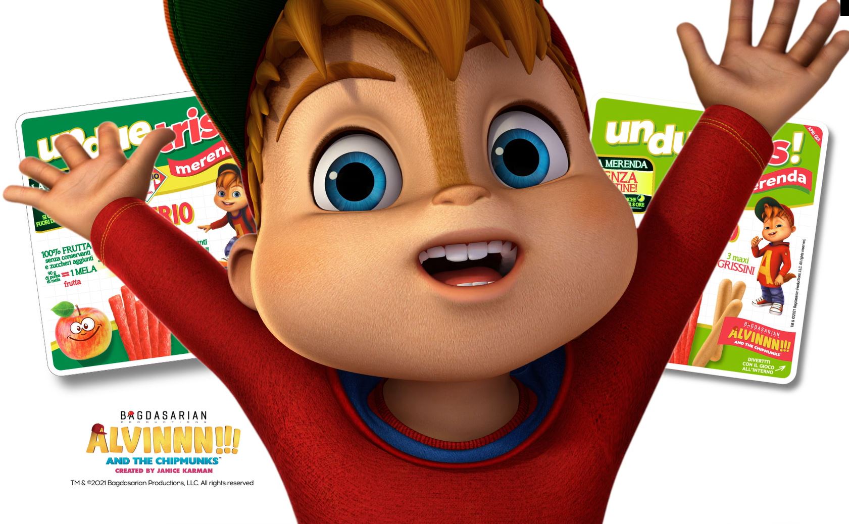 Citterio presenta la nuova coinvolgente campagna multi canale su TV, digital e stampa per Unduetris Merenda, lo spuntino per bambini con protagonista ALVINNN!!! And the Chipmunks