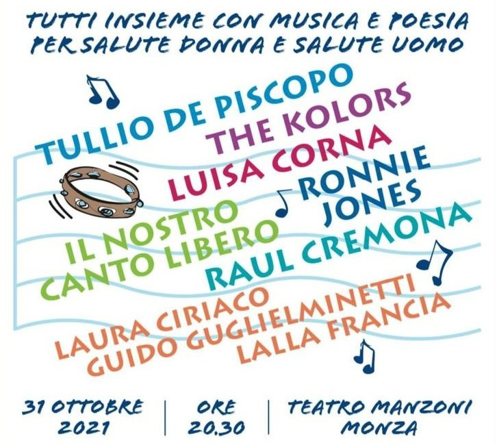 Tullio De Piscopo, The Kolors e Luisa Corna a Monza per il concerto benefico organizzato da Salute Donna Onlus