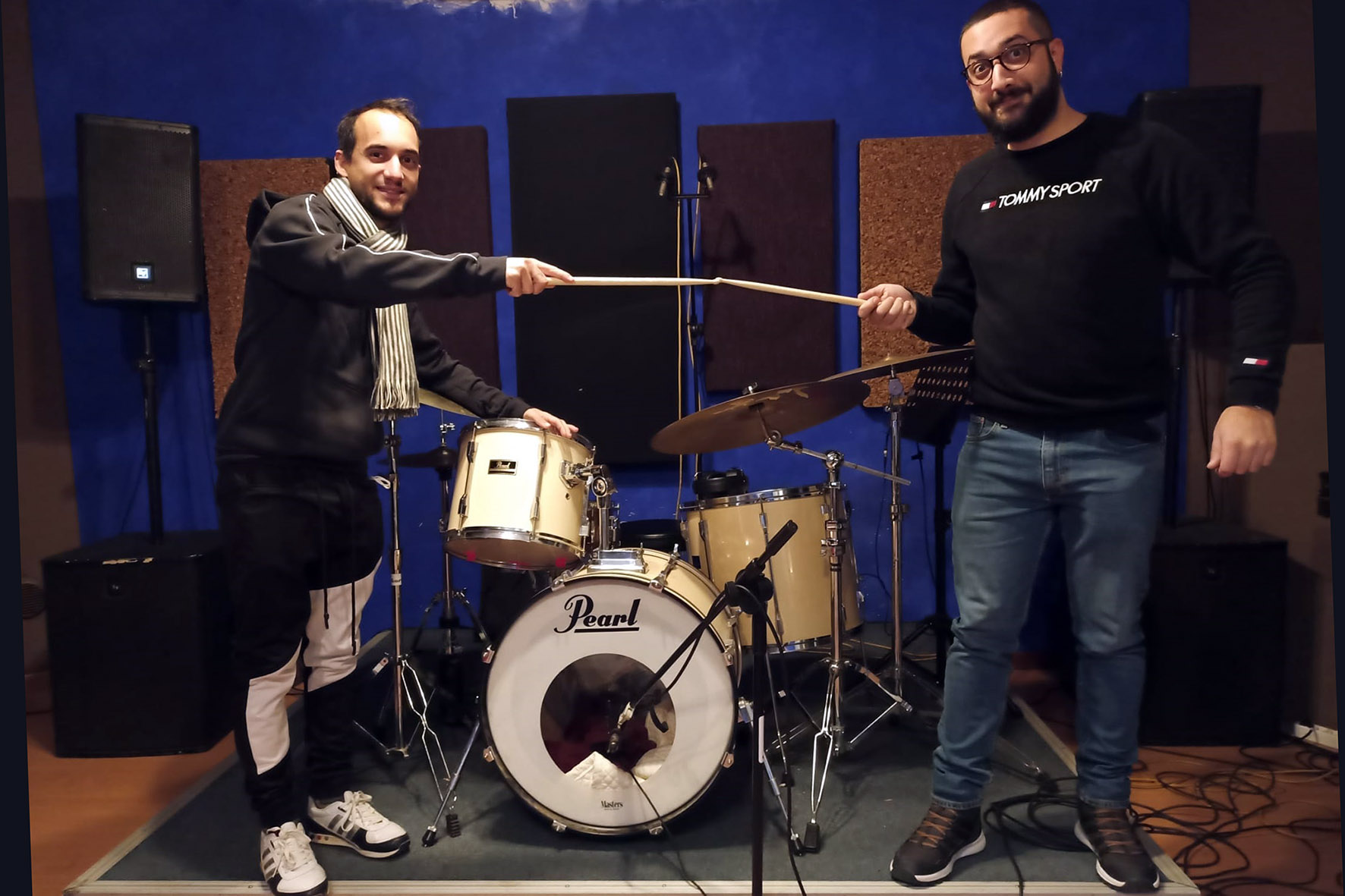 La batteria in studio di registrazione torna la masterclass con David Pecchioli
