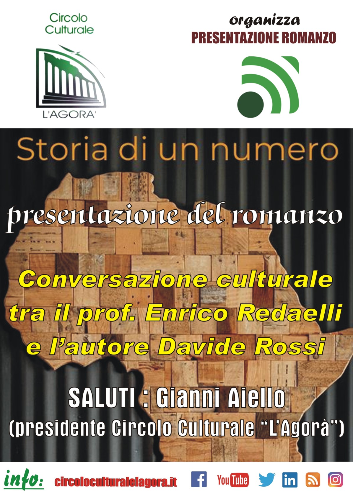 Il Circolo Culturale “L’Agorà”  presenta il romanzo “Storia di un minuto” di Davide Rossi. 