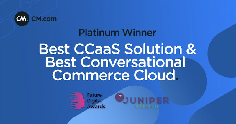 Juniper Research premia le soluzioni CCaaS e di Commercio Conversazionale di CM.com con i Future Digital Awards 