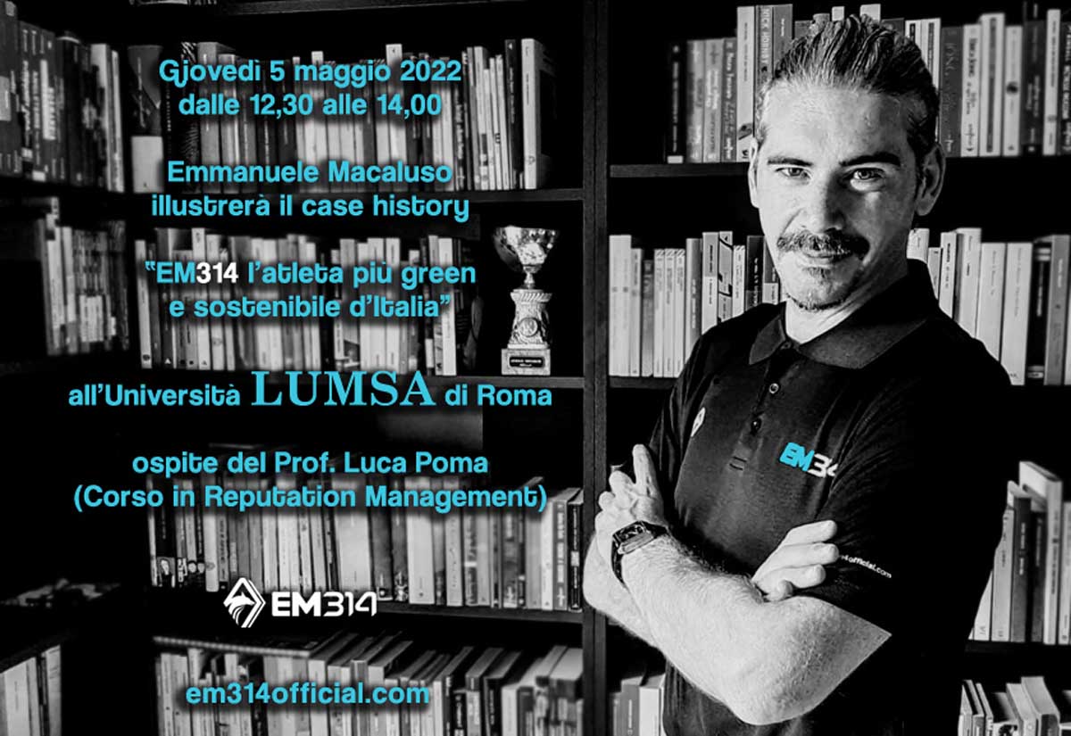 Emmanuele Macaluso alla LUMSA per illustrare il progetto “EM314 - l’atleta più green e sostenibile d’Italia”