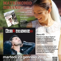 Roma, 23 gennaio 2018, al Teatro Arciliuto l'Ass. Ti Amo da morire Onlus presenta “Matrimonio Siriano” e “A un passo da qui”