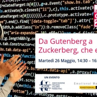 Diretta con “Da Gutenberg a Zuckerberg, che emozione!”, martedì 26 maggio 2020 dalle ore 14.30 alle 16
