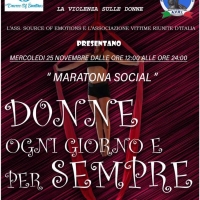 Maratona Social Donne: ogni giorno e per sempre, un evento online contro la violenza di genere