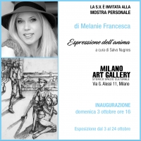La splendida Milano Art Gallery ospita le opere di Melanie Francesca in una mostra curata dal manager Salvo Nugnes