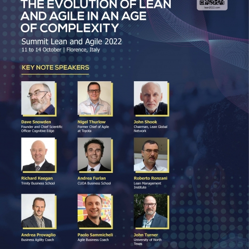 Summit Internazionale Lean e Agile 2022 “L’evoluzione di Lean e Agile in un’epoca di complessità” - Firenze 11-14 Ottobre 2022