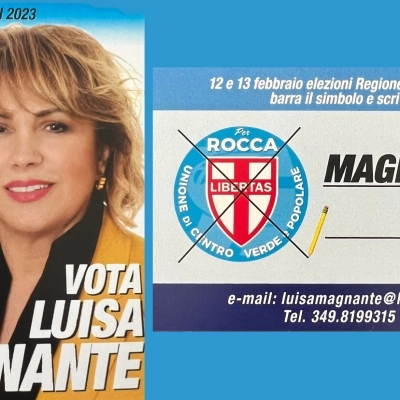 Intervista alla dott.ssa Luisa Magnante candidata con l’UDC alla Regione Lazio