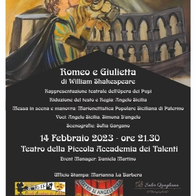 “Romeo e Giulietta” all’Opera dei Pupi per San Valentino: in prima assoluta a Palermo il classico di William Shakespeare riadattato da Angelo Sicilia