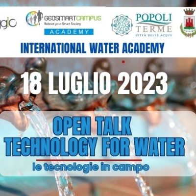 Tecnologie per l’acqua alla International Water Academy il 18 Luglio a Popoli, Città delle Acque