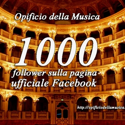 Opificio della Musica supera i 1000 fan su Facebook