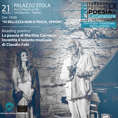 Giornata mondiale della poesia: Claudio Fabi a Taranto e cerimonia Premio Taranto Poesia e Impegno Civile